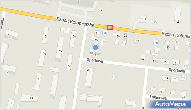 Koronowo, Sportowa, 1, mapa Koronowo