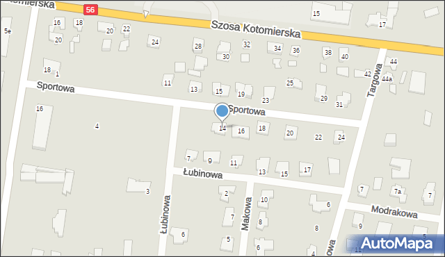 Koronowo, Sportowa, 14, mapa Koronowo