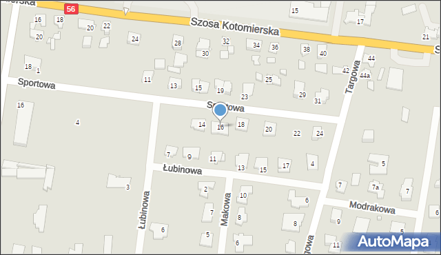 Koronowo, Sportowa, 16, mapa Koronowo