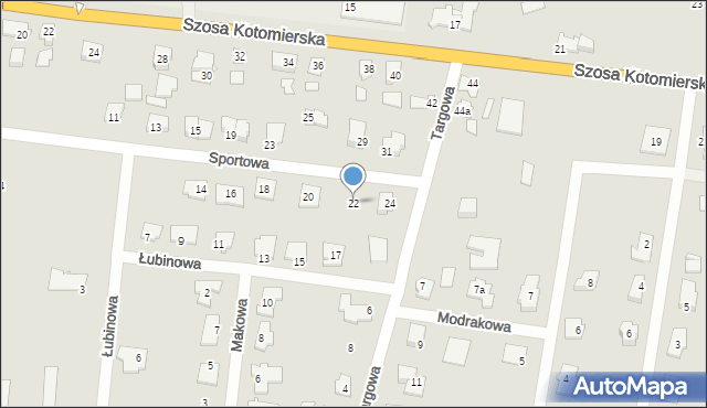 Koronowo, Sportowa, 22, mapa Koronowo