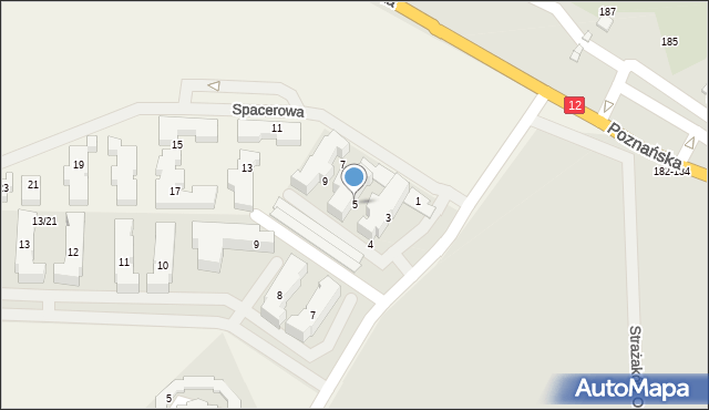 Kościelna Wieś, Spacerowa, 5, mapa Kościelna Wieś