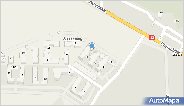 Kościelna Wieś, Spacerowa, 7, mapa Kościelna Wieś
