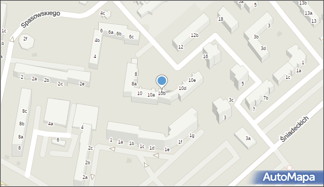 Koszalin, Spasowskiego Bronisława, 10b, mapa Koszalina