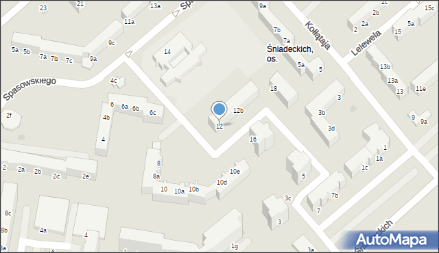 Koszalin, Spasowskiego Bronisława, 12, mapa Koszalina