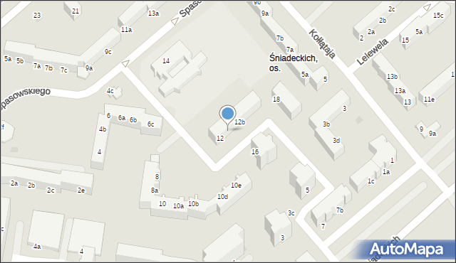 Koszalin, Spasowskiego Bronisława, 12a, mapa Koszalina