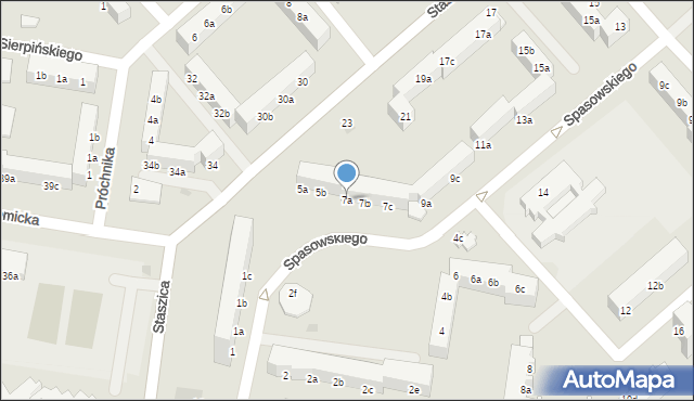 Koszalin, Spasowskiego Bronisława, 7a, mapa Koszalina
