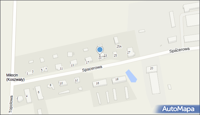 Koszwały, Spacerowa, 21, mapa Koszwały