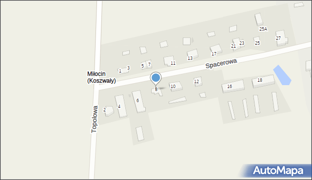 Koszwały, Spacerowa, 8, mapa Koszwały