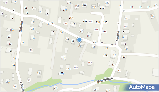 Koszyce Małe, Spacerowa, 16, mapa Koszyce Małe