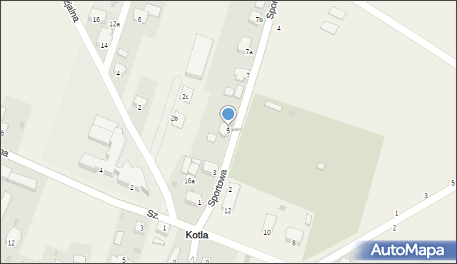 Kotla, Sportowa, 5, mapa Kotla