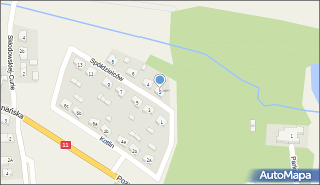 Kotlin, Spółdzielców, 2, mapa Kotlin