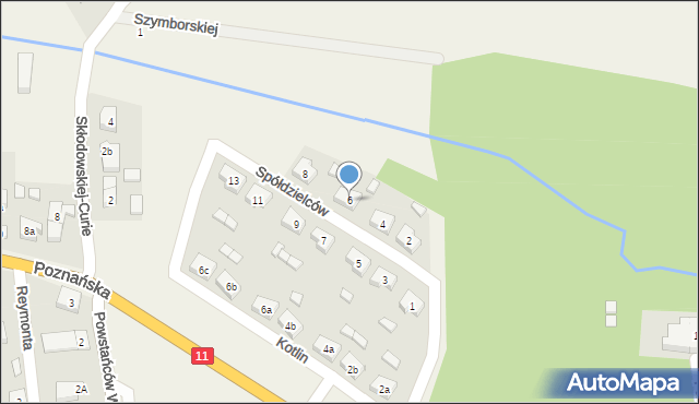 Kotlin, Spółdzielców, 6, mapa Kotlin