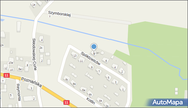Kotlin, Spółdzielców, 8, mapa Kotlin