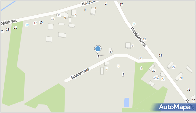 Koziegłowy, Spacerowa, 8, mapa Koziegłowy