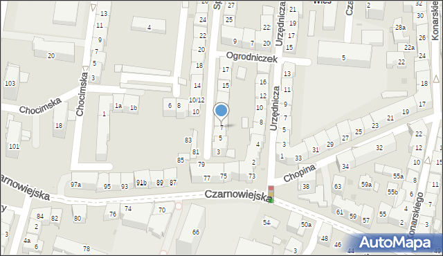 Kraków, Spokojna, 7, mapa Krakowa