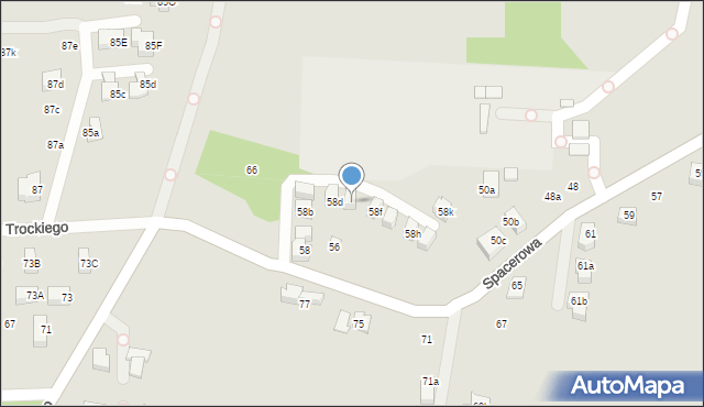 Kraków, Spacerowa, 58e, mapa Krakowa