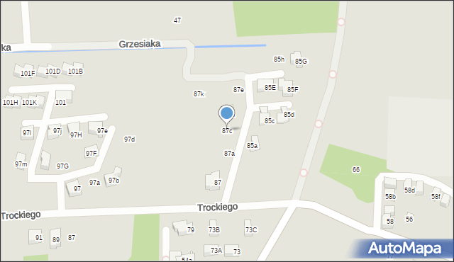 Kraków, Spacerowa, 87c, mapa Krakowa