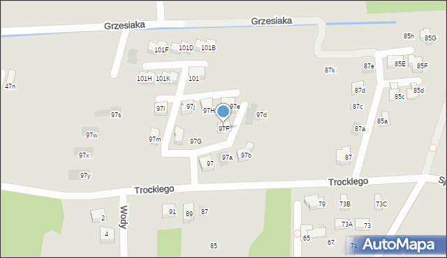 Kraków, Spacerowa, 97F, mapa Krakowa