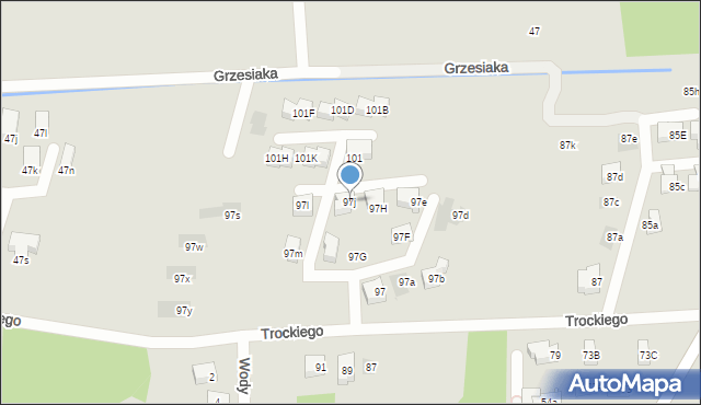 Kraków, Spacerowa, 97j, mapa Krakowa