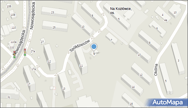 Kraków, Spółdzielców, 9, mapa Krakowa