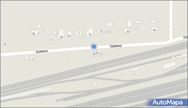 Kraków, Spławy, 10, mapa Krakowa