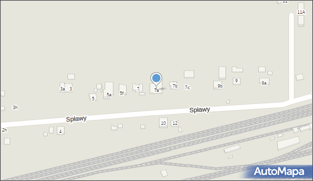 Kraków, Spławy, 7a, mapa Krakowa