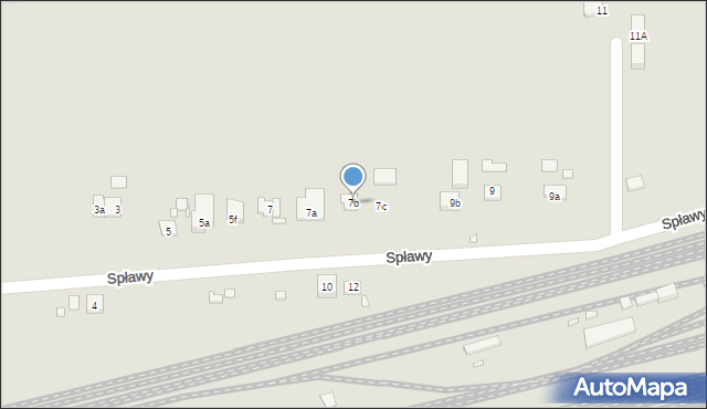 Kraków, Spławy, 7b, mapa Krakowa