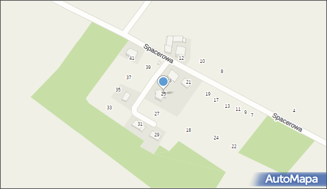 Krasiejów, Spacerowa, 25, mapa Krasiejów