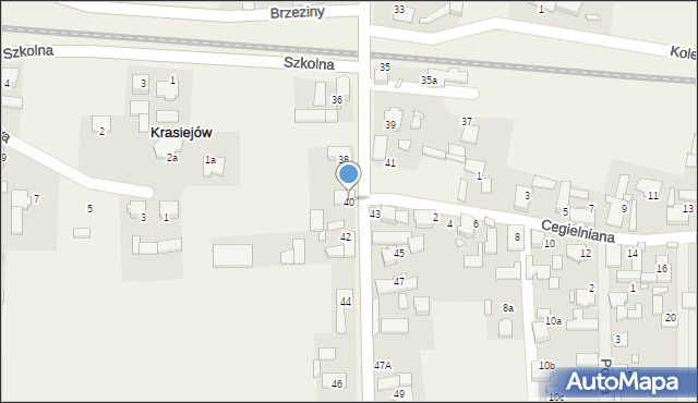 Krasiejów, Sporacka, 40, mapa Krasiejów