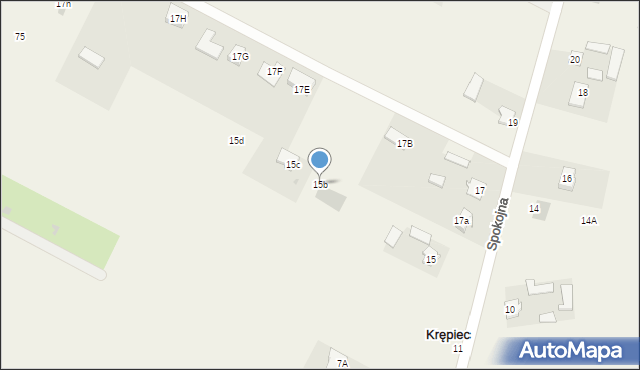 Krępiec, Spokojna, 15b, mapa Krępiec