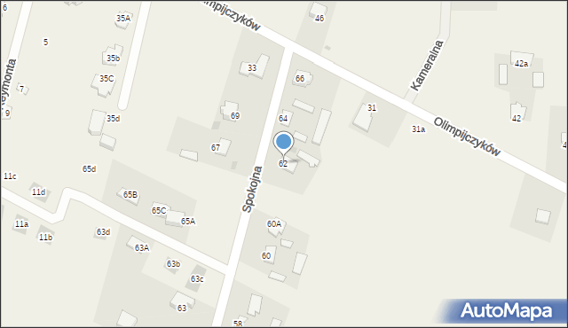 Krępiec, Spokojna, 62, mapa Krępiec