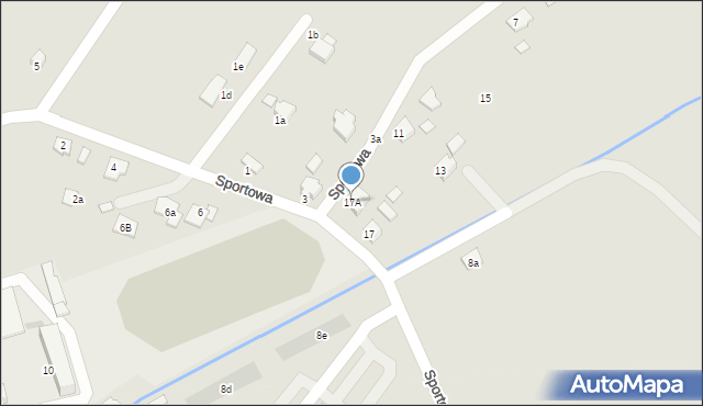 Krosno, Sportowa, 17A, mapa Krosna