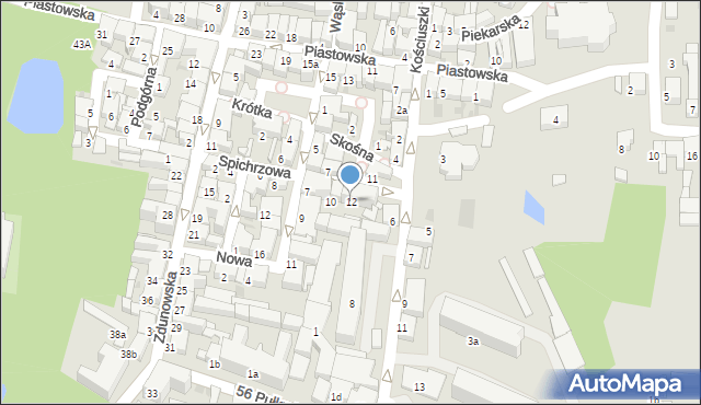 Krotoszyn, Spichrzowa, 12, mapa Krotoszyna