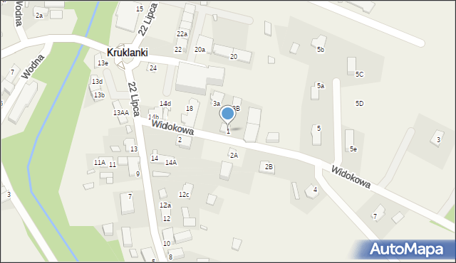 Kruklanki, Spacerowa, 1, mapa Kruklanki