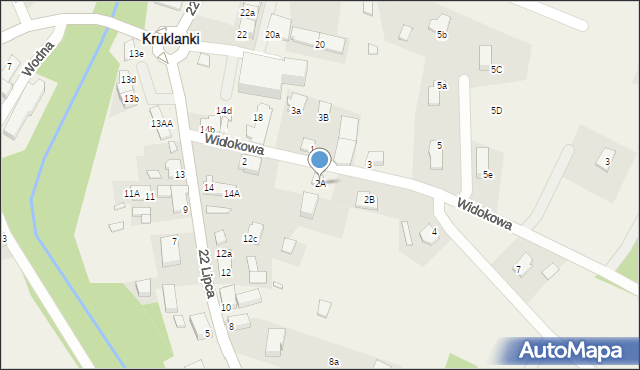 Kruklanki, Spacerowa, 2A, mapa Kruklanki