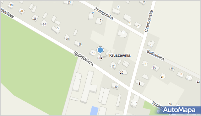 Kruszewnia, Spółdzielcza, 14, mapa Kruszewnia