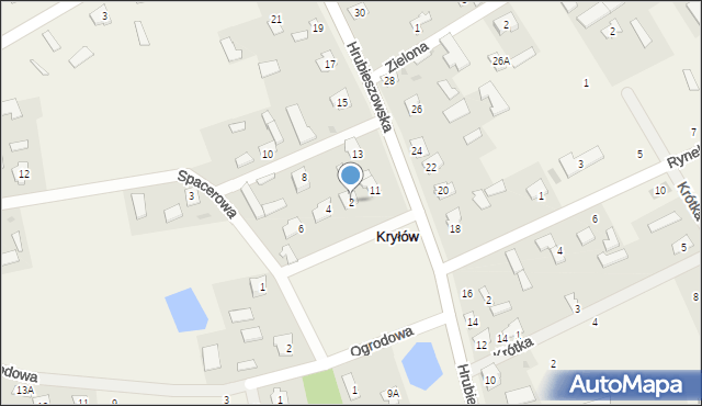 Kryłów, Spacerowa, 2, mapa Kryłów