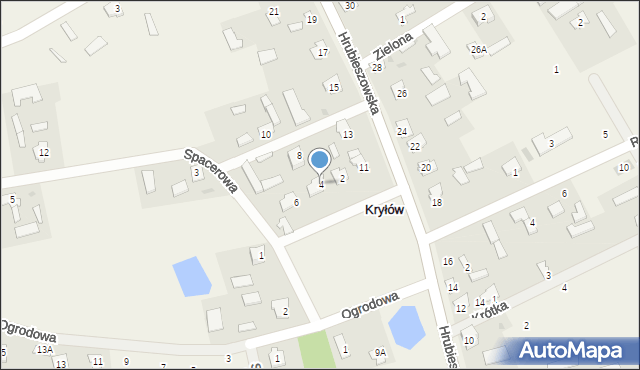 Kryłów, Spacerowa, 4, mapa Kryłów