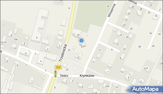 Kryniczno, Spacerowa, 1, mapa Kryniczno