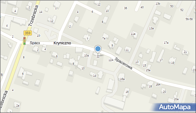 Kryniczno, Spacerowa, 12, mapa Kryniczno