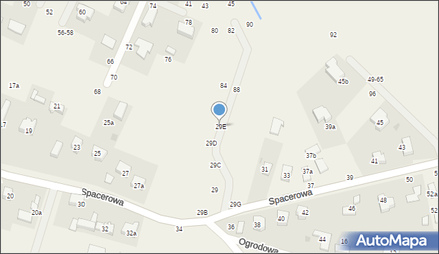 Kryniczno, Spacerowa, 29E, mapa Kryniczno