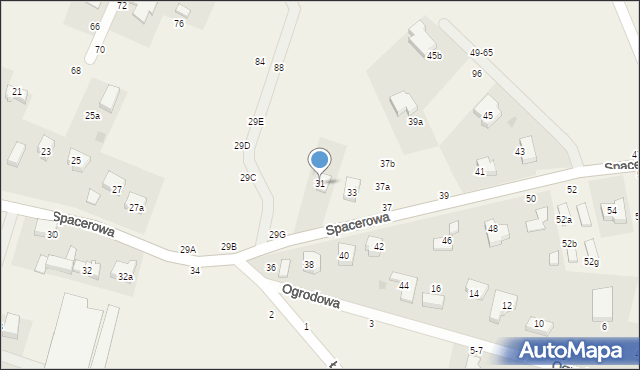 Kryniczno, Spacerowa, 31, mapa Kryniczno