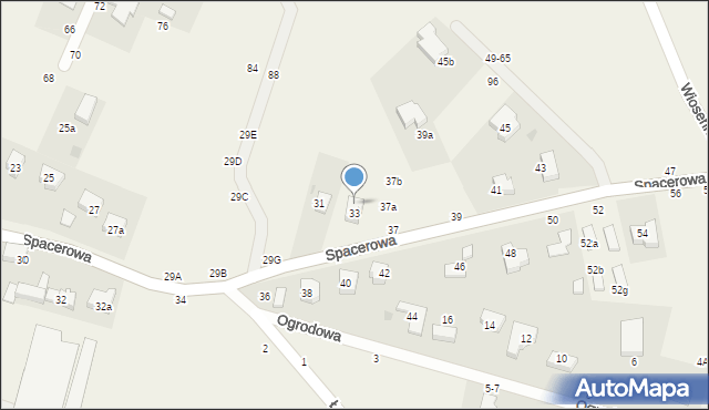 Kryniczno, Spacerowa, 35, mapa Kryniczno