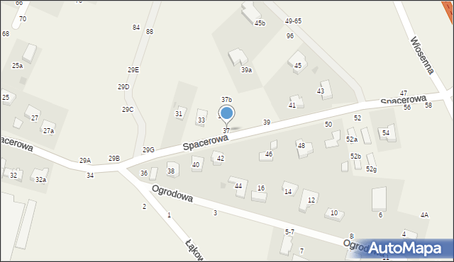 Kryniczno, Spacerowa, 37, mapa Kryniczno