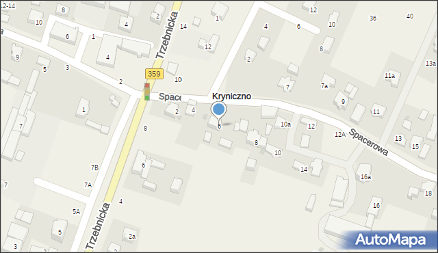 Kryniczno, Spacerowa, 6, mapa Kryniczno