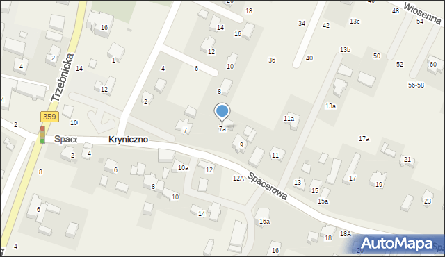 Kryniczno, Spacerowa, 7a, mapa Kryniczno