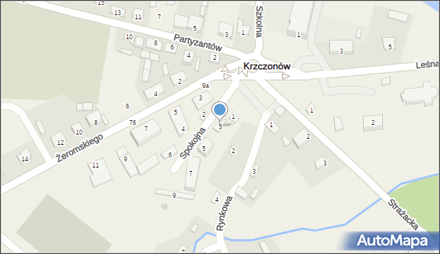 Krzczonów, Spokojna, 3, mapa Krzczonów