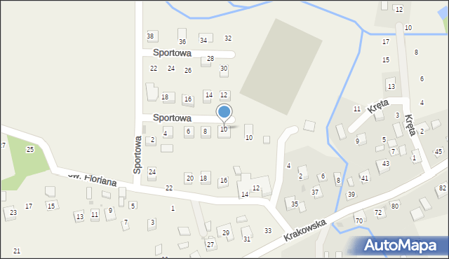 Krzeczów, Sportowa, 10, mapa Krzeczów