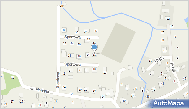 Krzeczów, Sportowa, 12, mapa Krzeczów