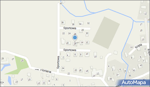 Krzeczów, Sportowa, 16, mapa Krzeczów